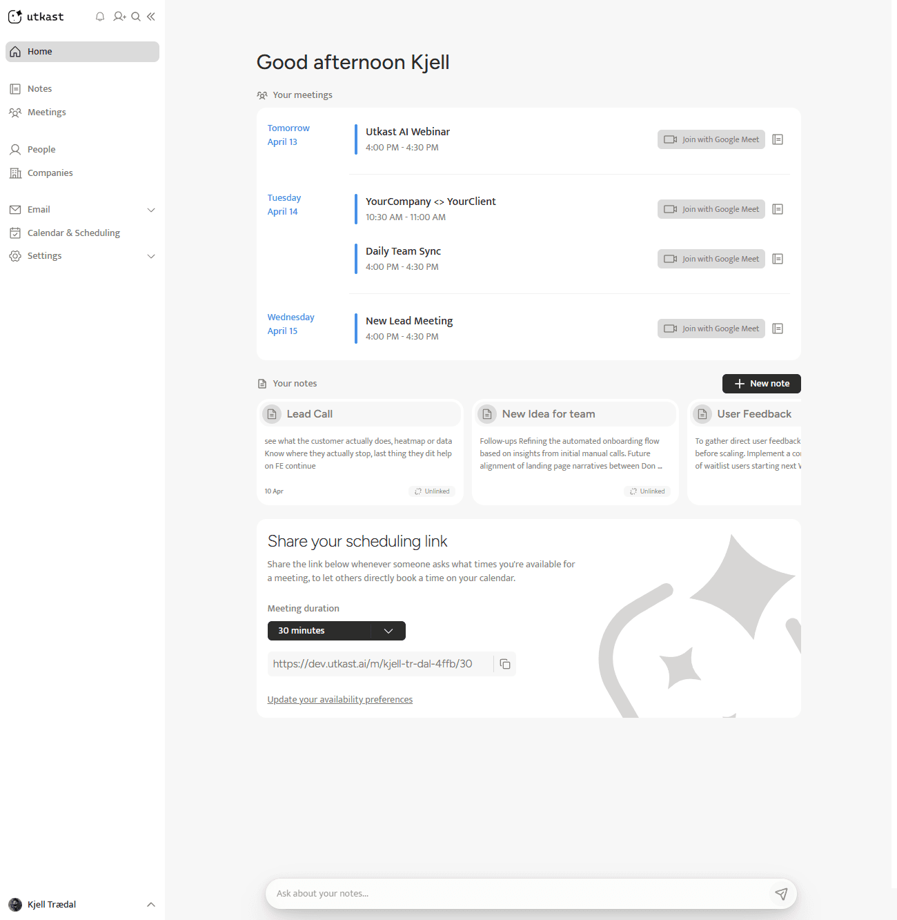 Utkast dashboard